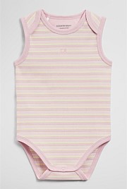 Organically Grown Cotton Blend Sleeveless Rib Bodysuit