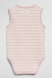 Organically Grown Cotton Blend Sleeveless Rib Bodysuit
