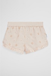 Pull On Embroidered Short