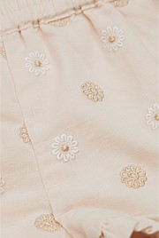 Pull On Embroidered Short