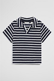 Relaxed Fit Stripe Terry Polo
