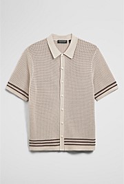 Relaxed Fit Australian Cotton Stripe Knit Shirt