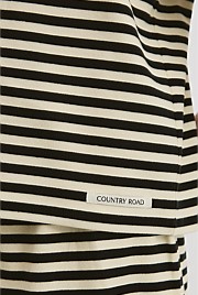 Australian Cotton Blend Stripe Boxy T-Shirt