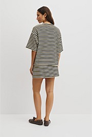 Australian Cotton Blend Stripe Boxy T-Shirt