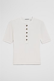 Fine Rib Henley T-Shirt