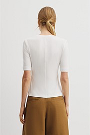 Fine Rib Henley T-Shirt
