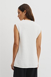 Australian Cotton Blend Compact Boucle Vest