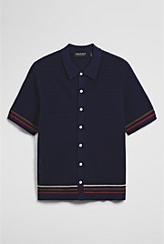 Relaxed Fit Australian Cotton Stripe Knit Shirt