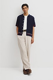 Relaxed Fit Australian Cotton Stripe Knit Shirt