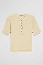 Fine Rib Henley T-Shirt