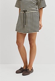 Australian Cotton Blend Stripe Jersey Skirt