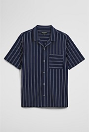 Textured Stripe Cuban Shirt