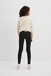 Organically Grown Cotton Blend Solid Rib Legging