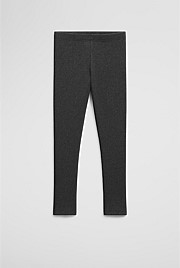 Organically Grown Cotton Blend Solid Rib Legging