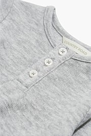 Organically Grown Cotton Double Faced Textured Henley