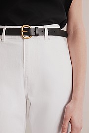 Skinny Solid Buckle Belt