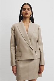 CR X RE-kin-DLE Basketweave Double-Breasted Blazer