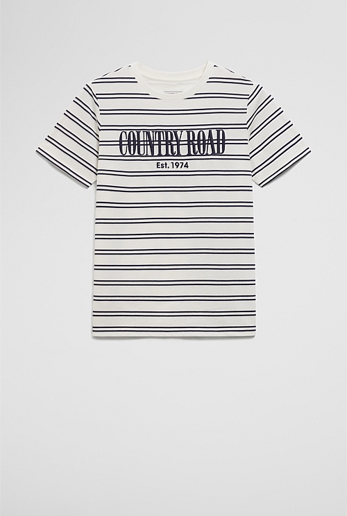 Teen Verified Australian Cotton Heritage Stripe T-Shirt