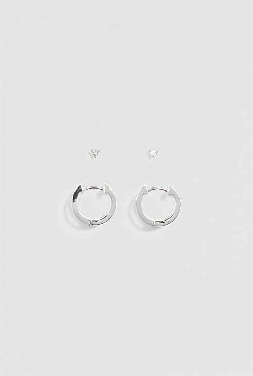 Double Hoop Stud Earring Pack of 2