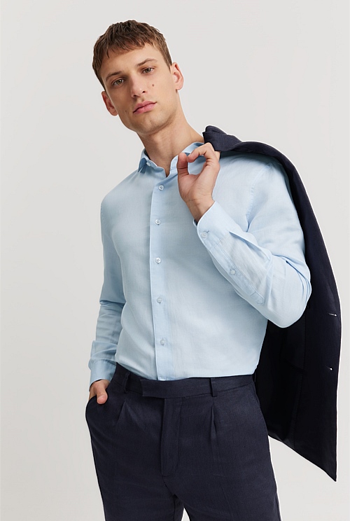 Tailored Fit Cotton Linen Shirt