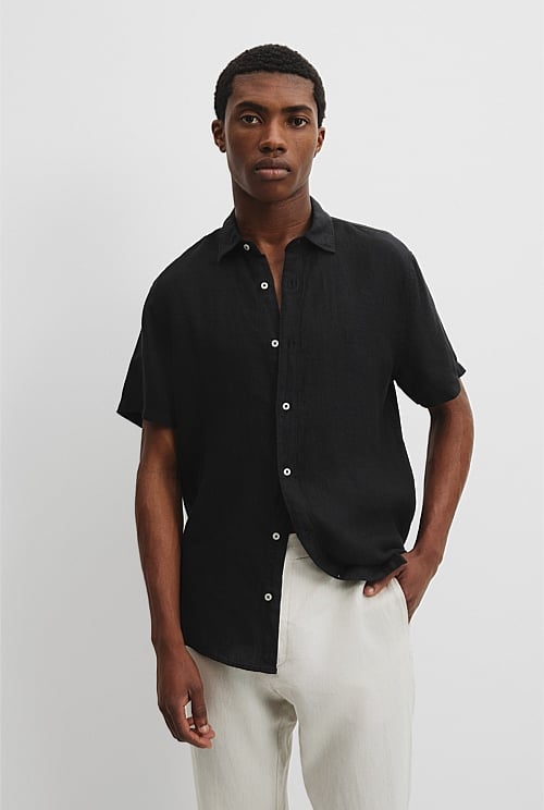 Regular Fit Organically Grown Linen Short Sleeve Shirt