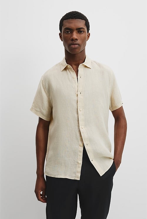 Regular Fit Organically Grown Linen Short Sleeve Shirt