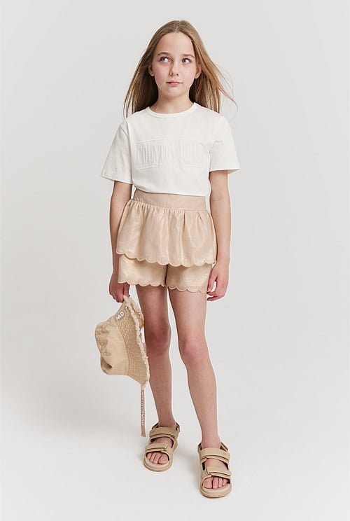 Scallop Linen Skort