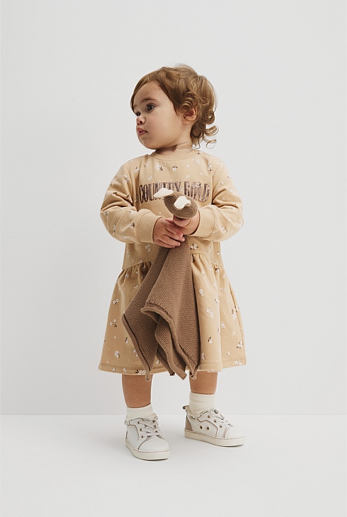 Organically Grown Cotton Ditsy Sweat Dress