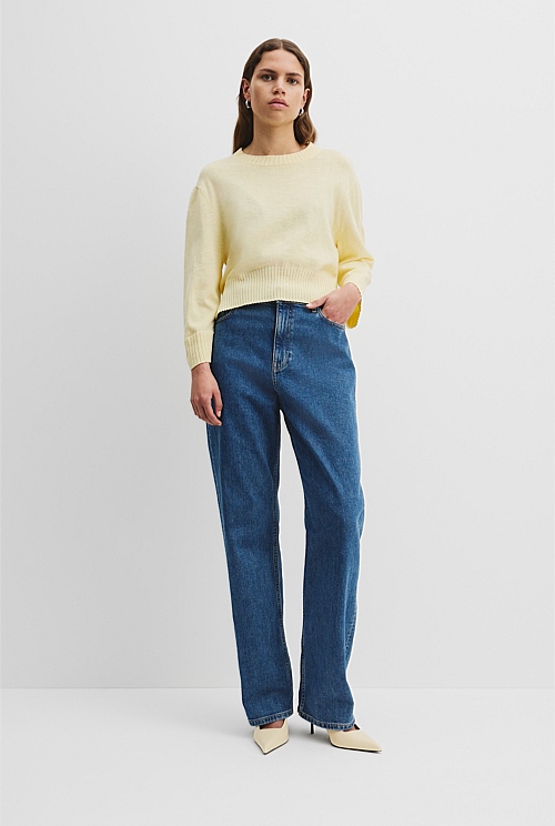 Organically Grown Cotton Linen Crop Knit