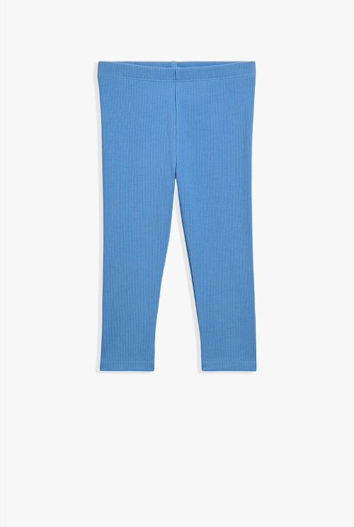 Organically Grown Cotton Blend Solid Rib Legging