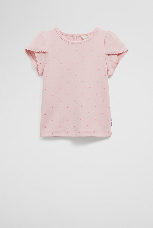 Organically Grown Cotton Tulip Sleeve T-Shirt