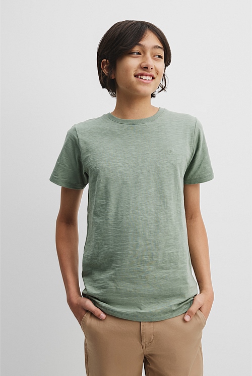 Teen Recycled Cotton Blend Plain CR Short Sleeve T-Shirt