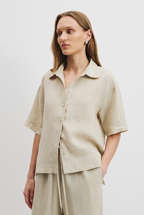 Organically Grown Linen Short Sleeve Shirt