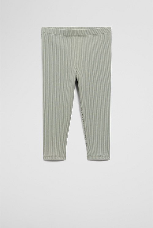 Organically Grown Cotton Blend Solid Rib Legging