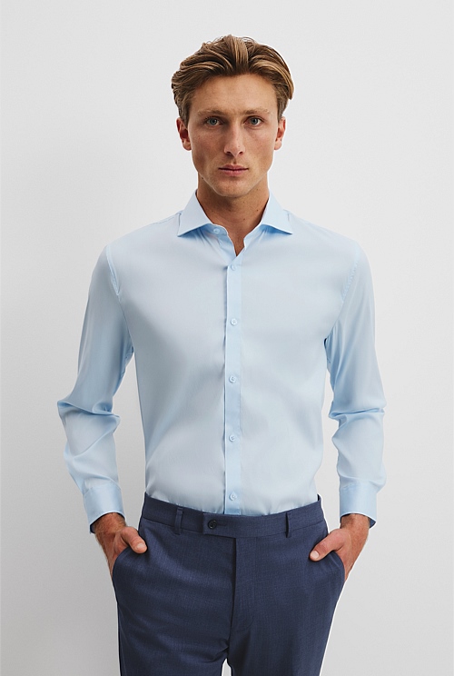 Tailored Fit Cotton Blend Stretch Shirt