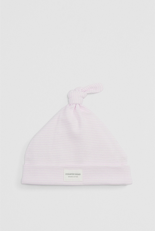 Organically Grown Cotton Rib Stripe Beanie