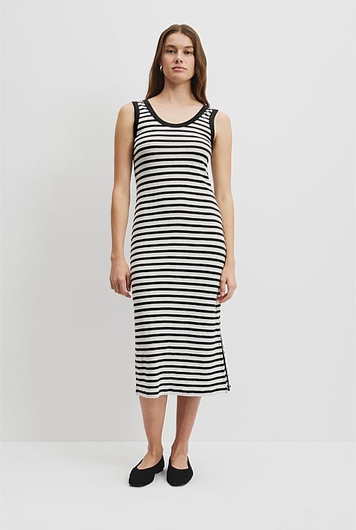 Stripe Linen Jersey Dress