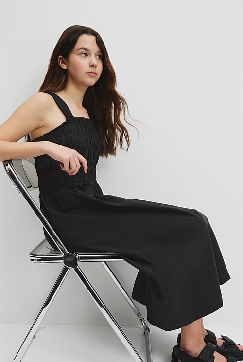 Teen Shirred Midi Dress