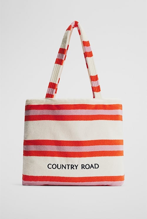 Verified Australian Cotton Stripe Bag-to-Towel