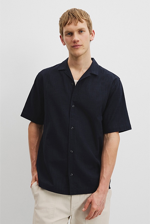 Short Sleeve Cotton Slub Shirt