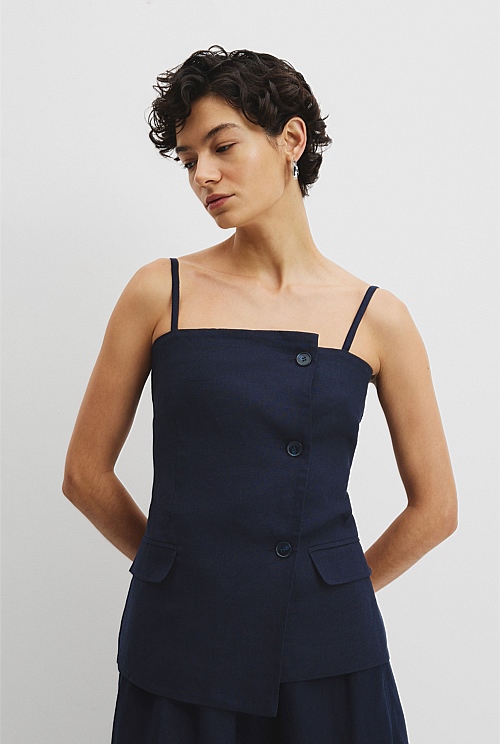 Organically Grown Linen Asymmetrical Cami