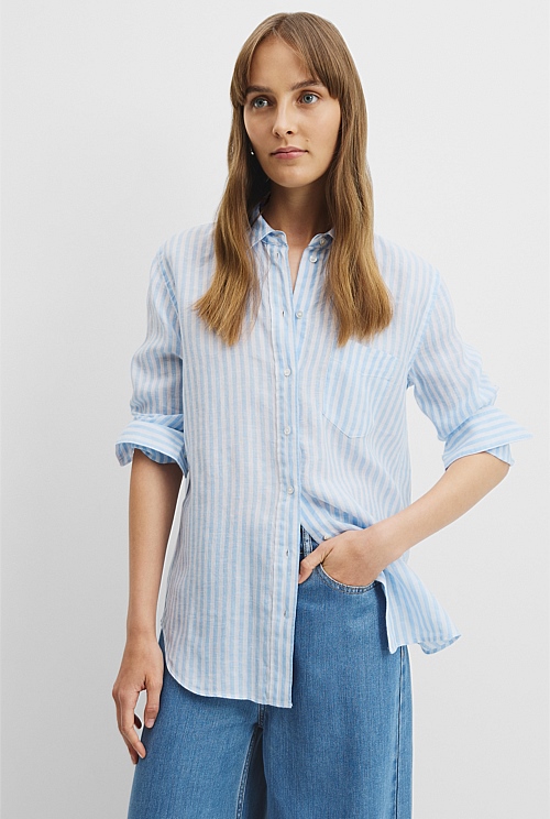 Organically Grown Linen Stripe Shirt