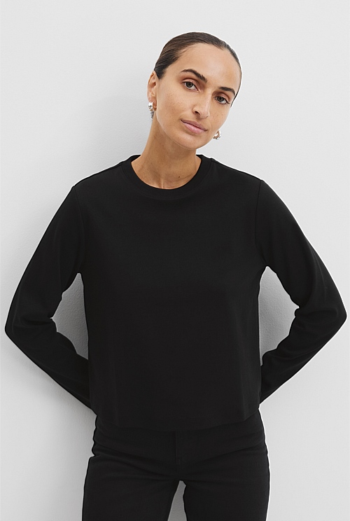 Australian Cotton Long Sleeve Slim Fit T-Shirt