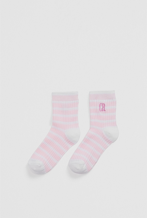 Rib Quarter Crew Sock
