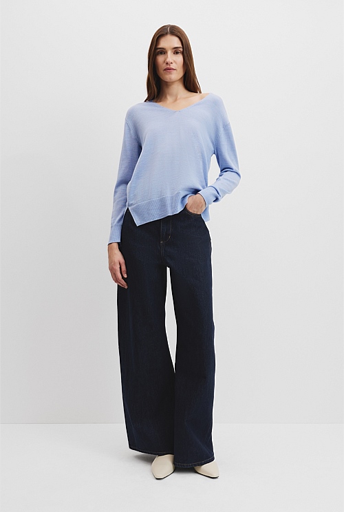 Verified Australian Merino Wool V-Neck Knit
