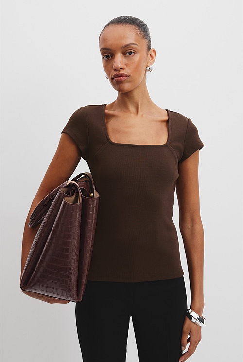 Australian Cotton Square Neck T-Shirt