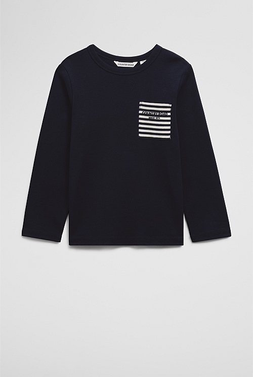 Organically Grown Cotton Long Sleeve Pocket T-Shirt