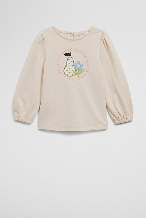 Organically Grown Cotton Pear Long Sleeve T-Shirt