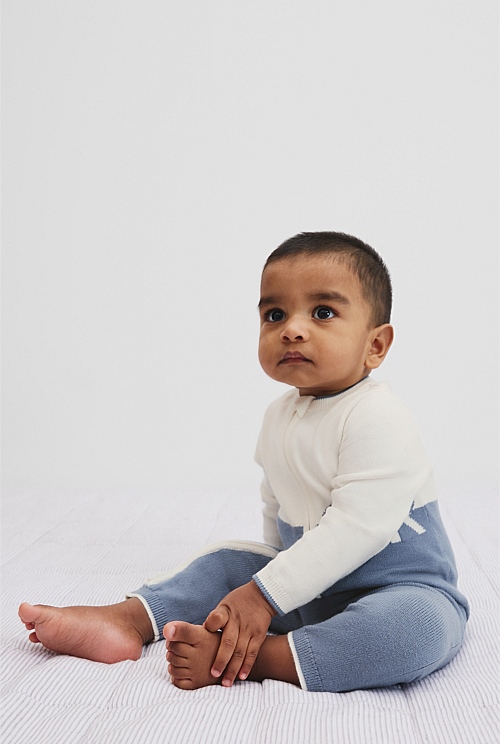 Organically Grown Cotton Logo Knit Jumpsuit