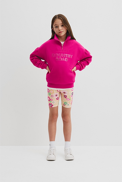 Australian Cotton Blend Sequin Half Zip Sweat
